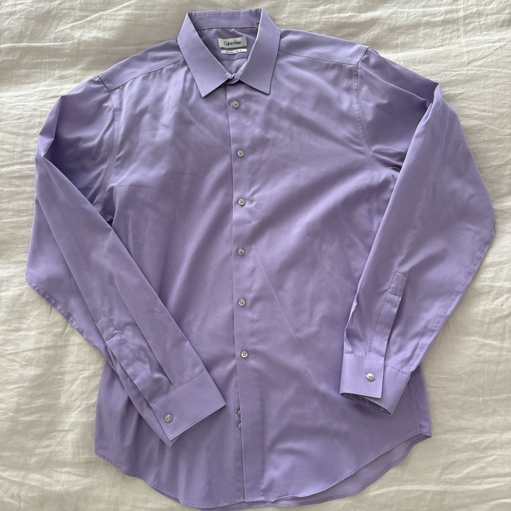 Calvin Klein Men's Purple Dress Shirt
